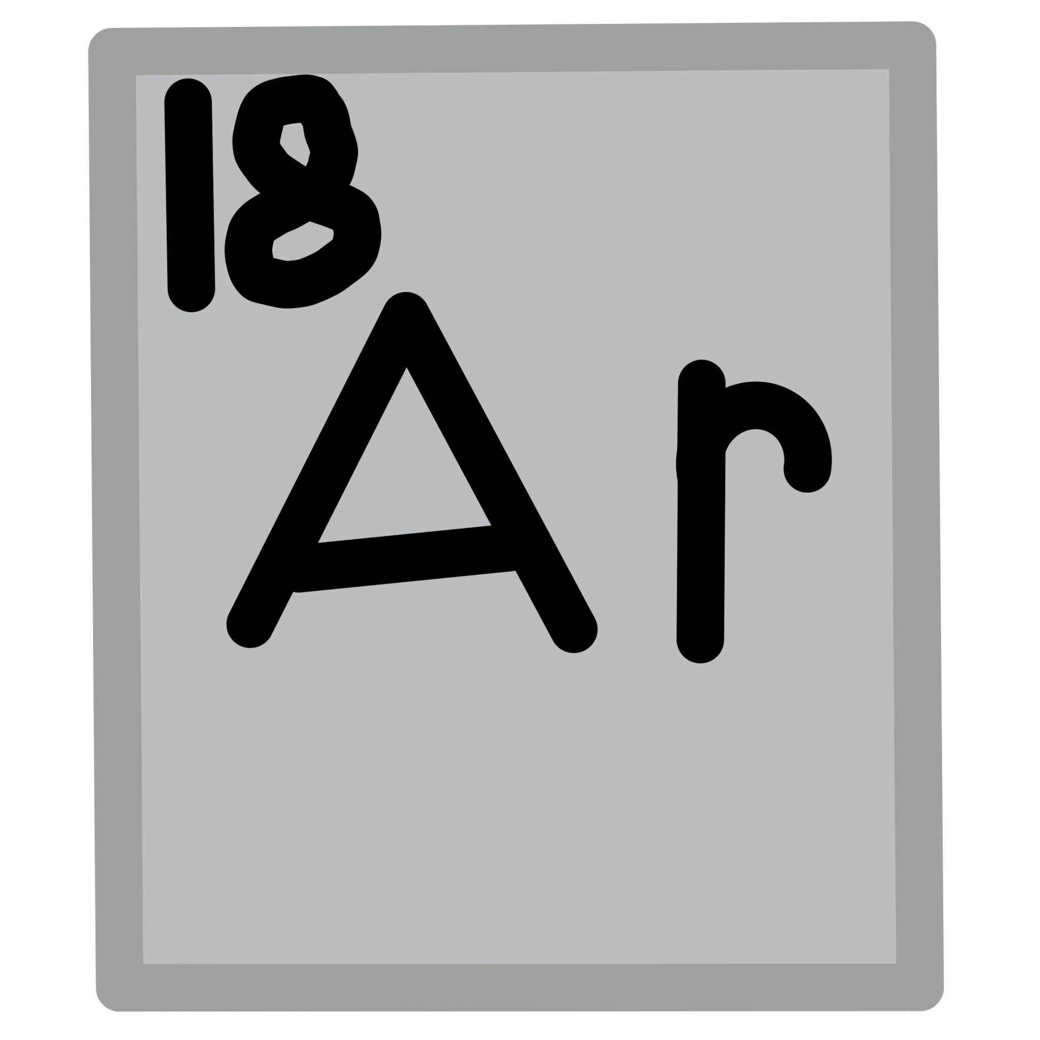  A grey rectangle with an “Ar” in the middle of it. There is also a 18 on the top left corner 